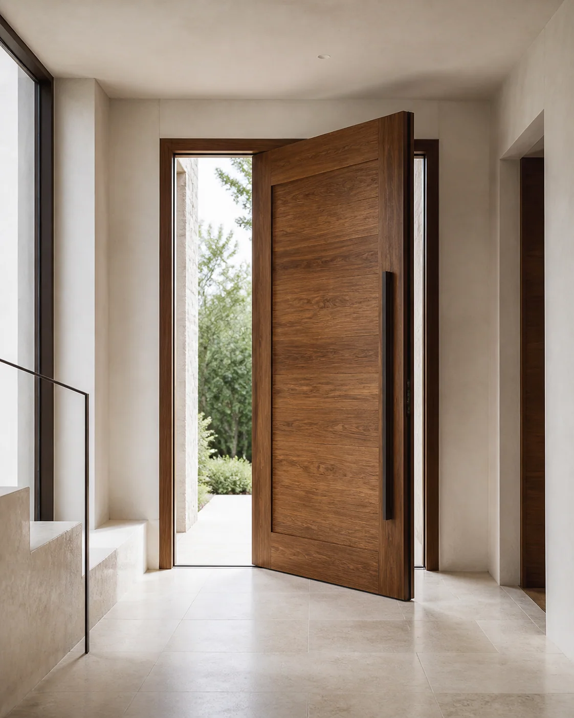 Solid wood door manufactured in Malaysia for architectural projects across Asia